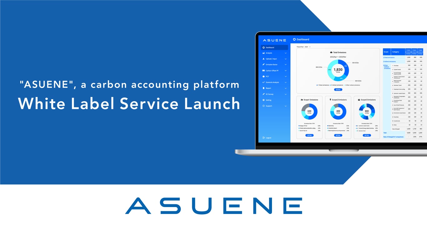 “ASUENE”, a carbon accounting platform started to provide White label service. SMBC Indonesia to start introducing the white labelled version of ASUENE to their clients to support their carbon reporting.